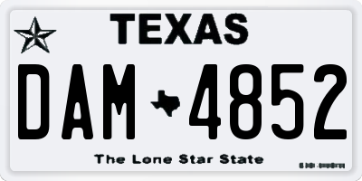 TX license plate DAM4852