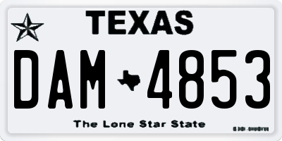 TX license plate DAM4853