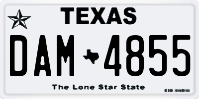 TX license plate DAM4855