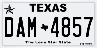 TX license plate DAM4857