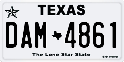 TX license plate DAM4861