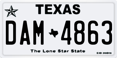 TX license plate DAM4863