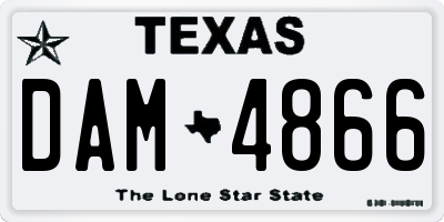 TX license plate DAM4866