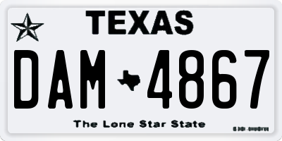 TX license plate DAM4867