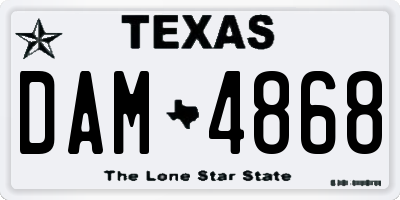 TX license plate DAM4868