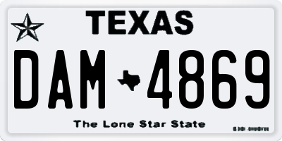 TX license plate DAM4869
