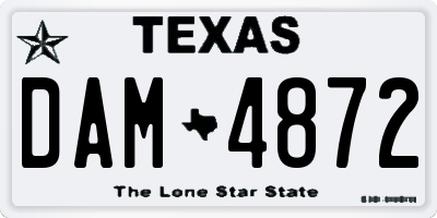 TX license plate DAM4872