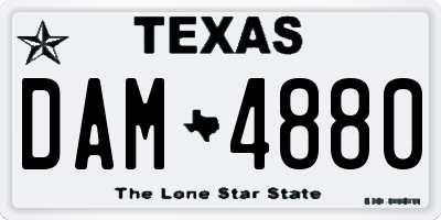 TX license plate DAM4880