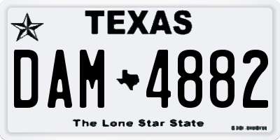 TX license plate DAM4882