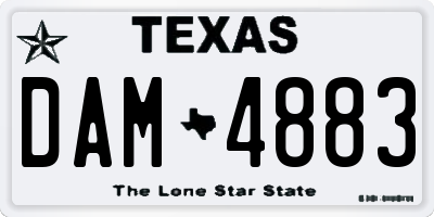 TX license plate DAM4883