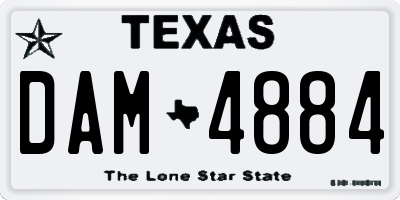 TX license plate DAM4884