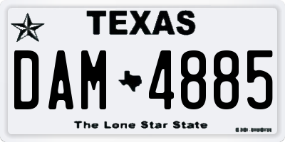 TX license plate DAM4885