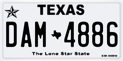 TX license plate DAM4886