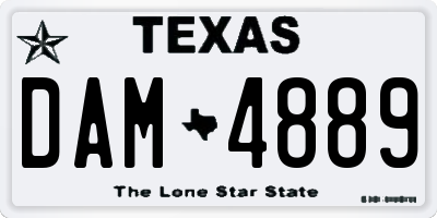 TX license plate DAM4889