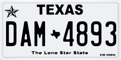 TX license plate DAM4893