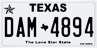 TX license plate DAM4894