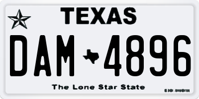 TX license plate DAM4896