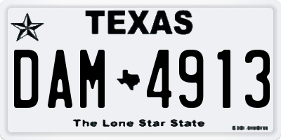 TX license plate DAM4913