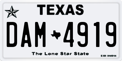 TX license plate DAM4919