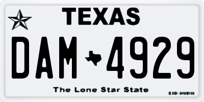 TX license plate DAM4929