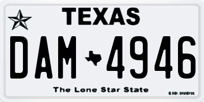 TX license plate DAM4946