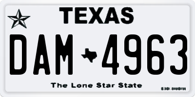 TX license plate DAM4963
