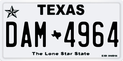 TX license plate DAM4964