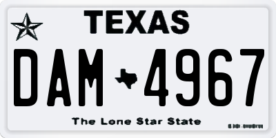 TX license plate DAM4967