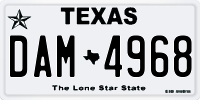 TX license plate DAM4968
