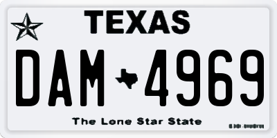 TX license plate DAM4969