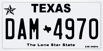 TX license plate DAM4970