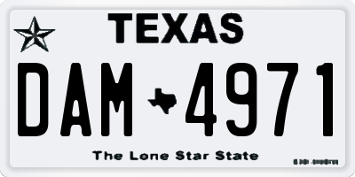 TX license plate DAM4971