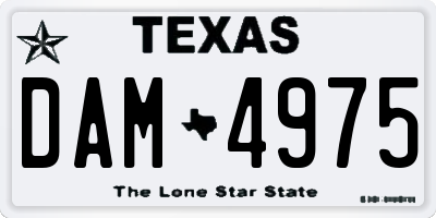 TX license plate DAM4975