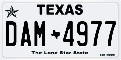 TX license plate DAM4977
