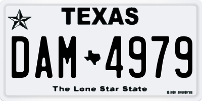 TX license plate DAM4979