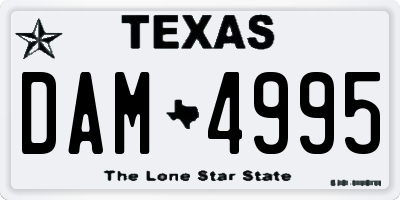 TX license plate DAM4995