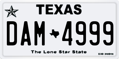 TX license plate DAM4999