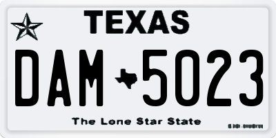 TX license plate DAM5023