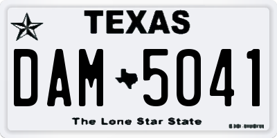TX license plate DAM5041
