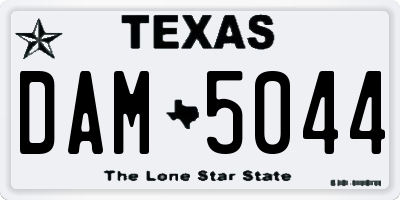 TX license plate DAM5044