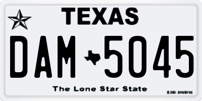 TX license plate DAM5045