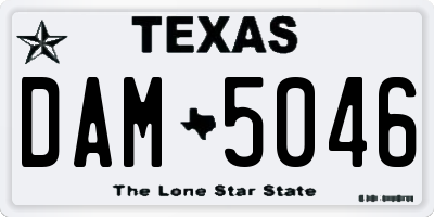 TX license plate DAM5046