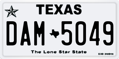 TX license plate DAM5049