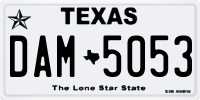 TX license plate DAM5053
