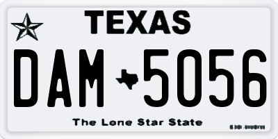 TX license plate DAM5056
