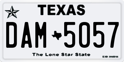 TX license plate DAM5057