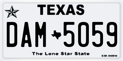 TX license plate DAM5059