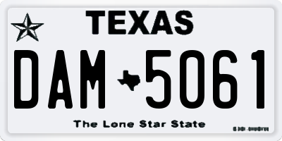 TX license plate DAM5061