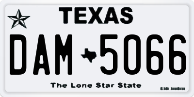 TX license plate DAM5066