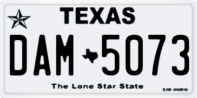 TX license plate DAM5073